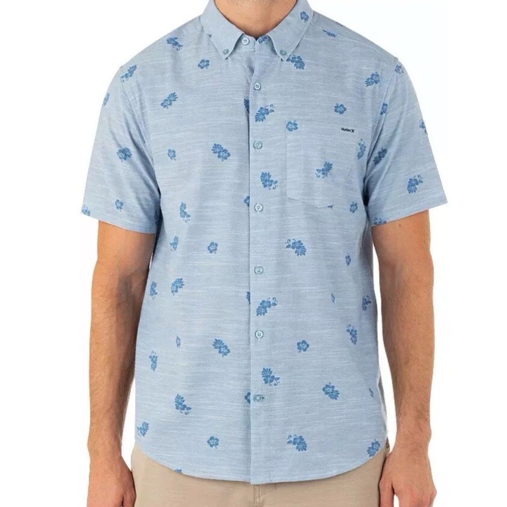 Hurley Light Blue Floral Button Down Shirt